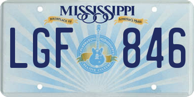 MS license plate LGF846