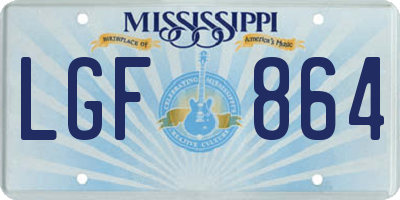 MS license plate LGF864