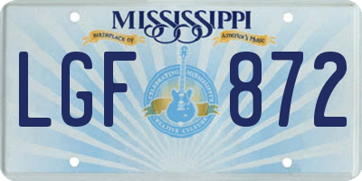 MS license plate LGF872