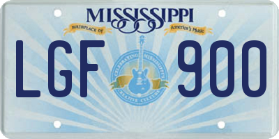 MS license plate LGF900