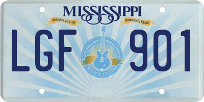 MS license plate LGF901