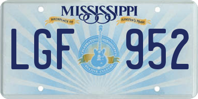 MS license plate LGF952