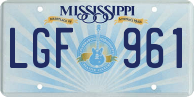 MS license plate LGF961