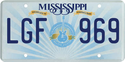 MS license plate LGF969