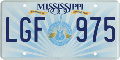 MS license plate LGF975