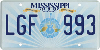 MS license plate LGF993