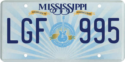 MS license plate LGF995