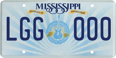 MS license plate LGG000