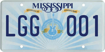 MS license plate LGG001