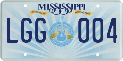 MS license plate LGG004