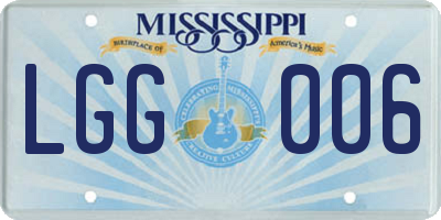 MS license plate LGG006