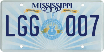 MS license plate LGG007