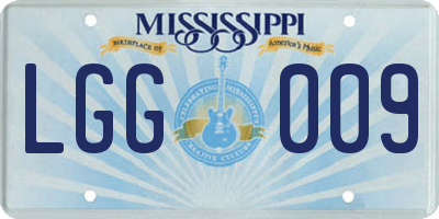 MS license plate LGG009