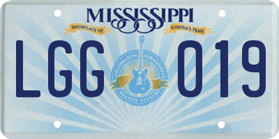 MS license plate LGG019
