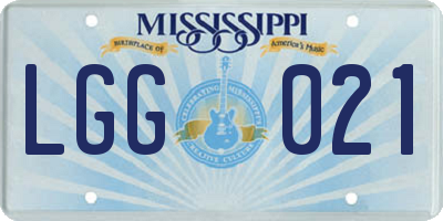 MS license plate LGG021