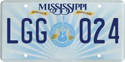 MS license plate LGG024