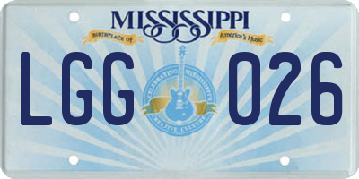 MS license plate LGG026