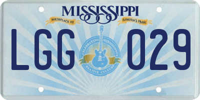 MS license plate LGG029