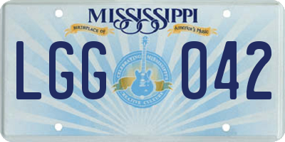 MS license plate LGG042