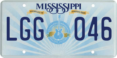 MS license plate LGG046