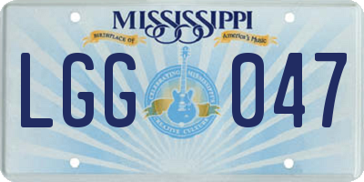 MS license plate LGG047