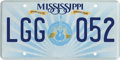 MS license plate LGG052