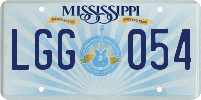 MS license plate LGG054