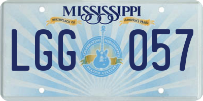 MS license plate LGG057