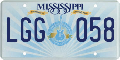 MS license plate LGG058