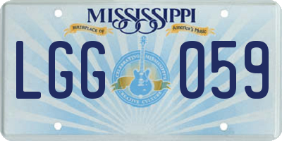 MS license plate LGG059