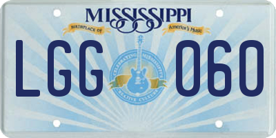 MS license plate LGG060