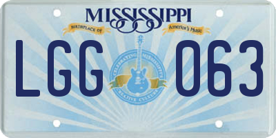 MS license plate LGG063