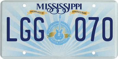 MS license plate LGG070