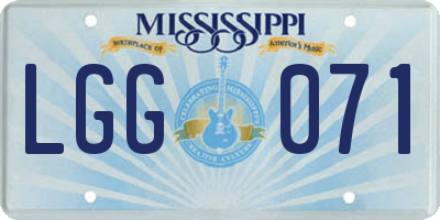 MS license plate LGG071
