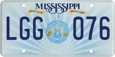 MS license plate LGG076