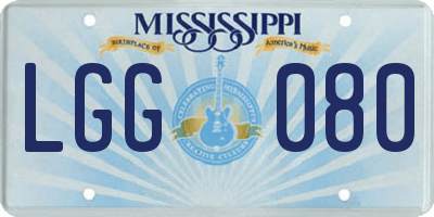 MS license plate LGG080