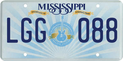 MS license plate LGG088