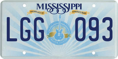 MS license plate LGG093