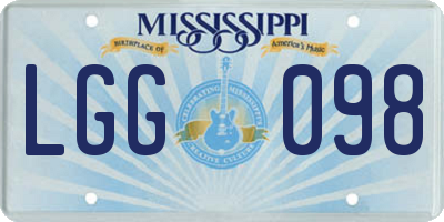 MS license plate LGG098