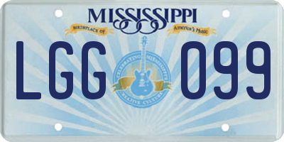 MS license plate LGG099