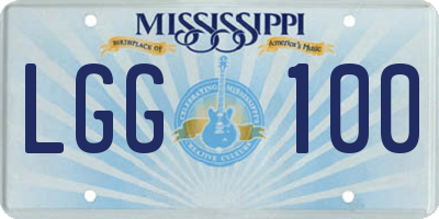 MS license plate LGG100