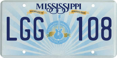 MS license plate LGG108