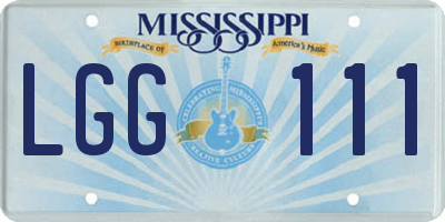 MS license plate LGG111
