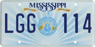 MS license plate LGG114