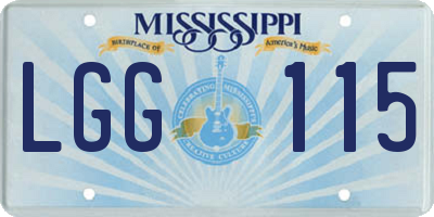 MS license plate LGG115