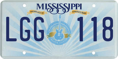 MS license plate LGG118