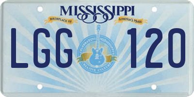 MS license plate LGG120