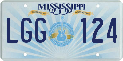 MS license plate LGG124