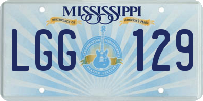 MS license plate LGG129