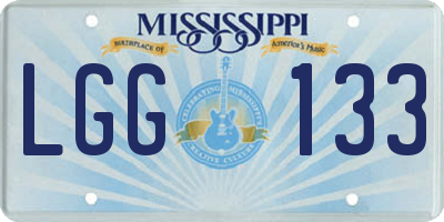 MS license plate LGG133
